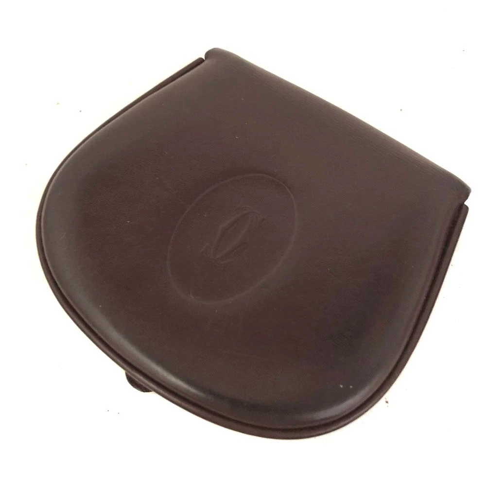 Must de Cartier Leather Coin Purse Wallet Bordeaux