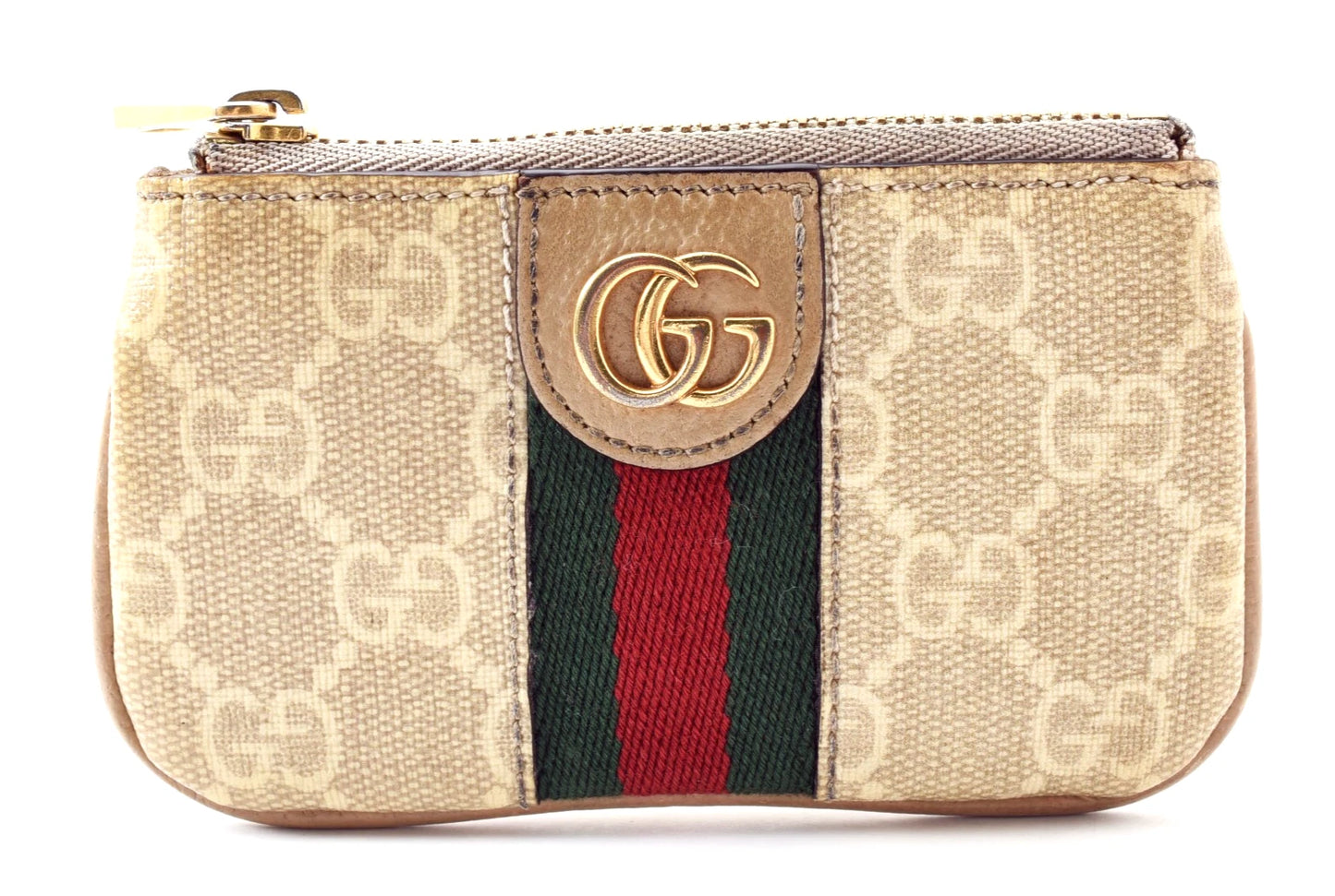 $410 GUCCI Ophidia GG Sherry Line Marmont Coin Case Purse Wallet PVC Double