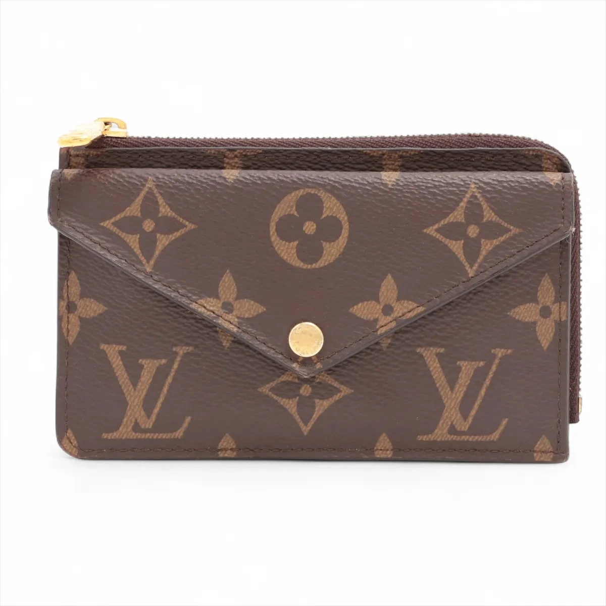 Louis Vuitton Monogram Porto Cartolecto Verso M69431 Black × Brown Coin Purse Th