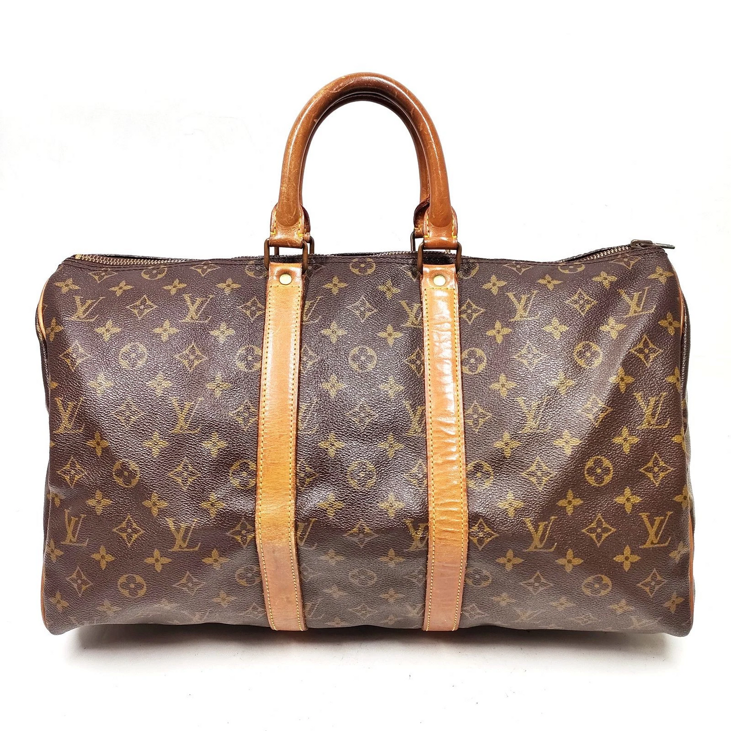 Vintage Louis Vuitton Keepall 45 Boston Bag Brown Monogram France 1089941
