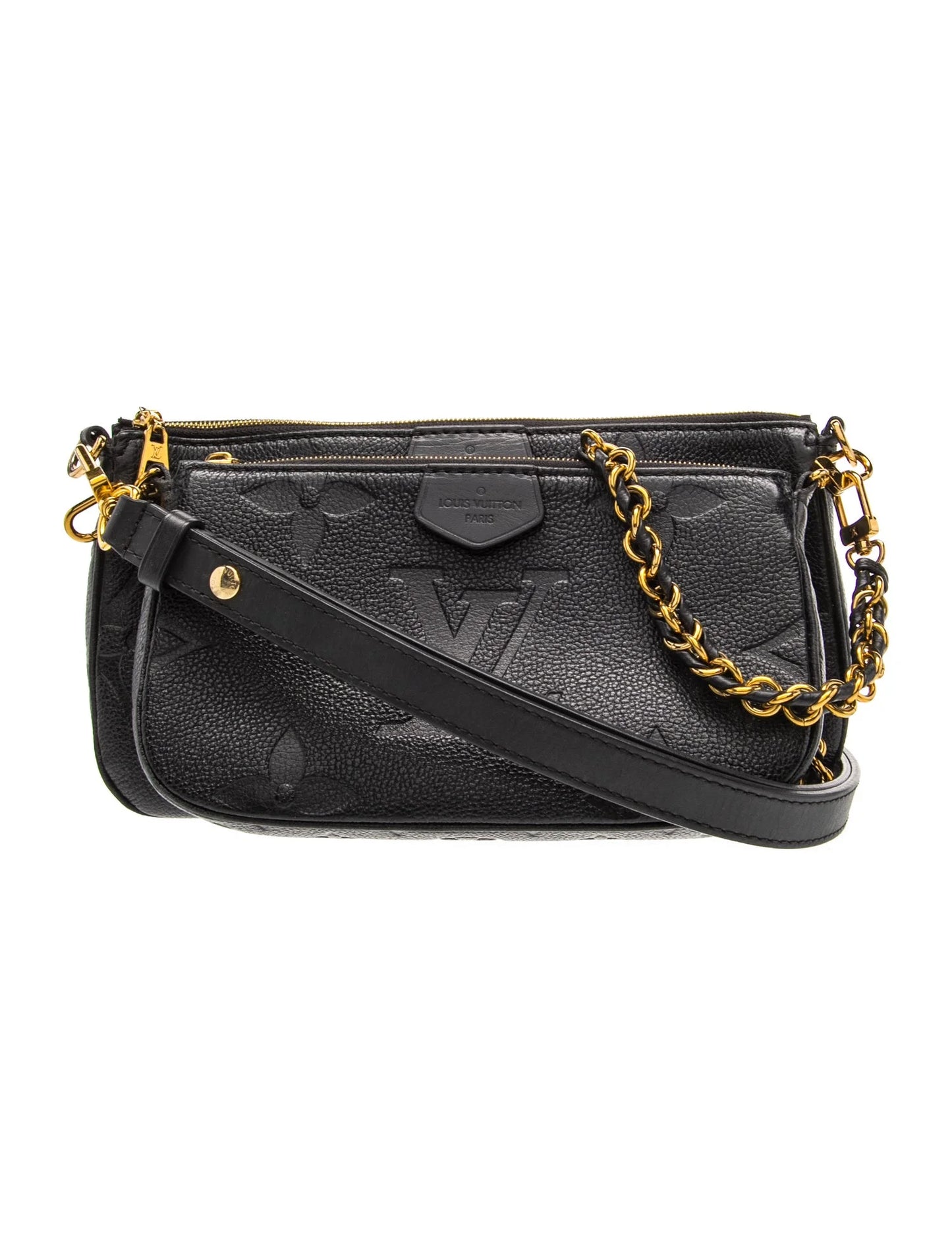 $3200 Louis Vuitton Empreinte Monogram Giant Multi Pochette Accessories Black