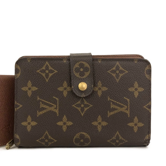 $750 Louis Vuitton Monogram Porte Papier Zippe Bifold Wallet Brown SP0052