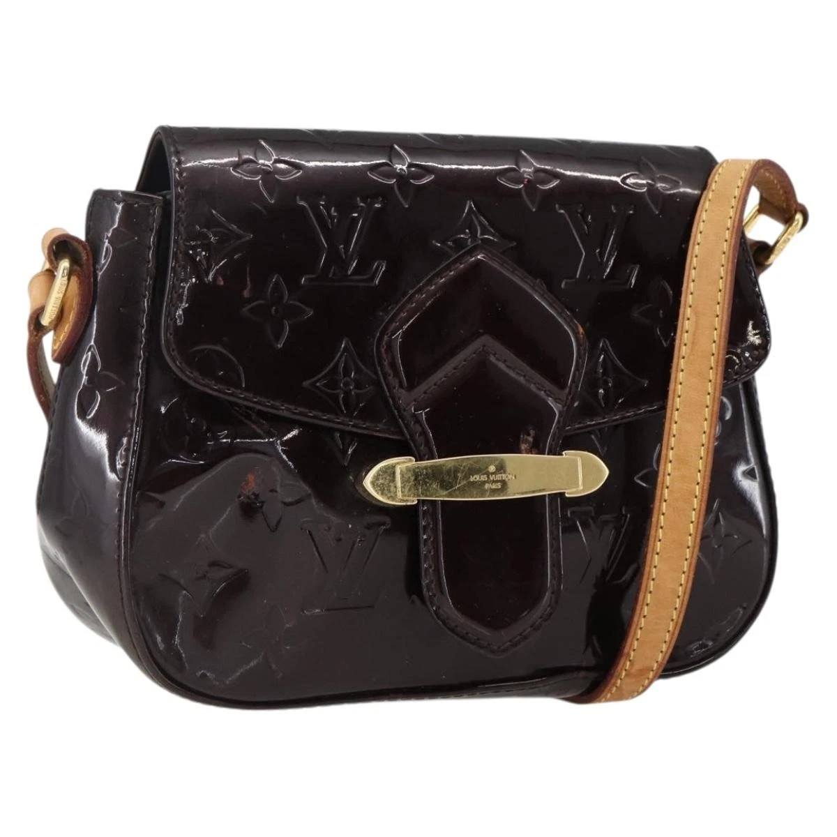 $1640 2011 LOUIS VUITTON Monogram Vernis Bellflower GM Amarante FL4111