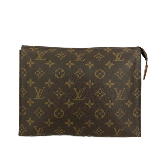 $760 2002 Louis Vuitton Monogram Poche Toiletry 26 Cosmetics Pouch Purse Brown SL0062