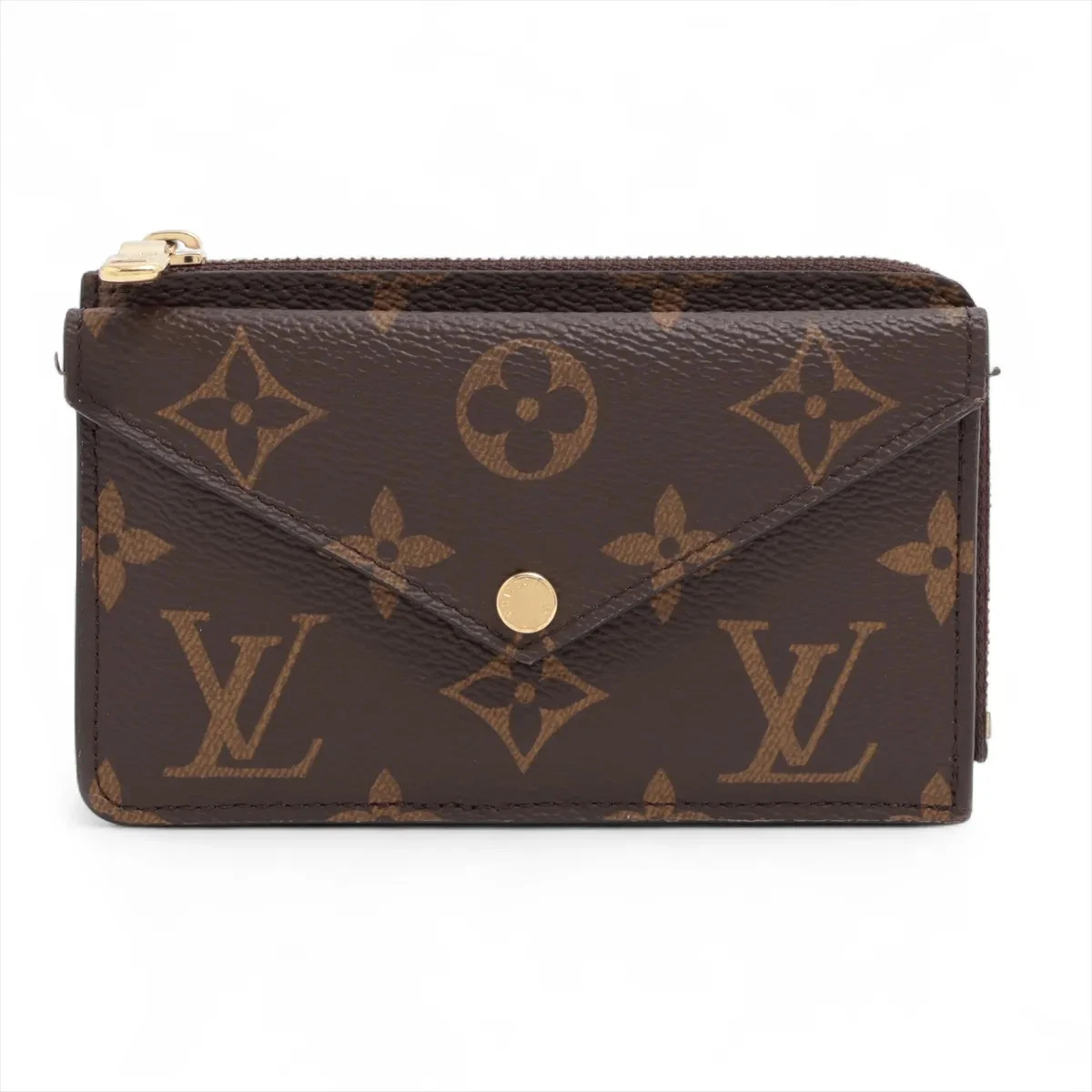 Louis Vuitton Monogram Porto Cartolecto Verso M69431 Black × Brown Coin Purse Th