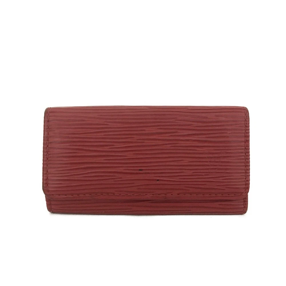 $345 Louis Vuitton Epi Multicles Leather 4 Ring Key Case Red CA1015