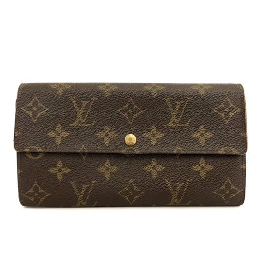 Louis Vuitton Monogram Portefeiulle Sarah Long Bifold Wallet Brown MB0090