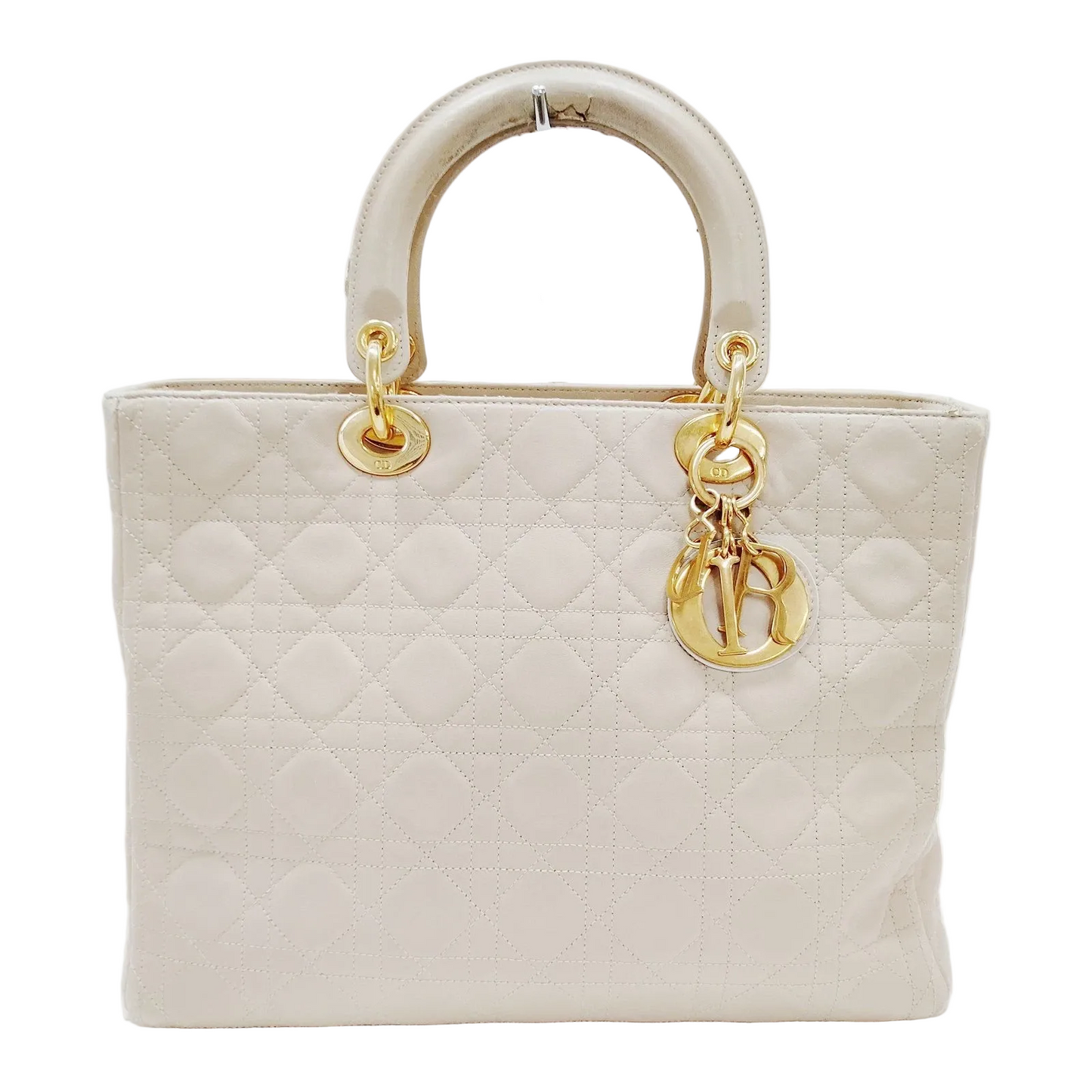 Christian Dior Hand Bag Beige Leather MA1927