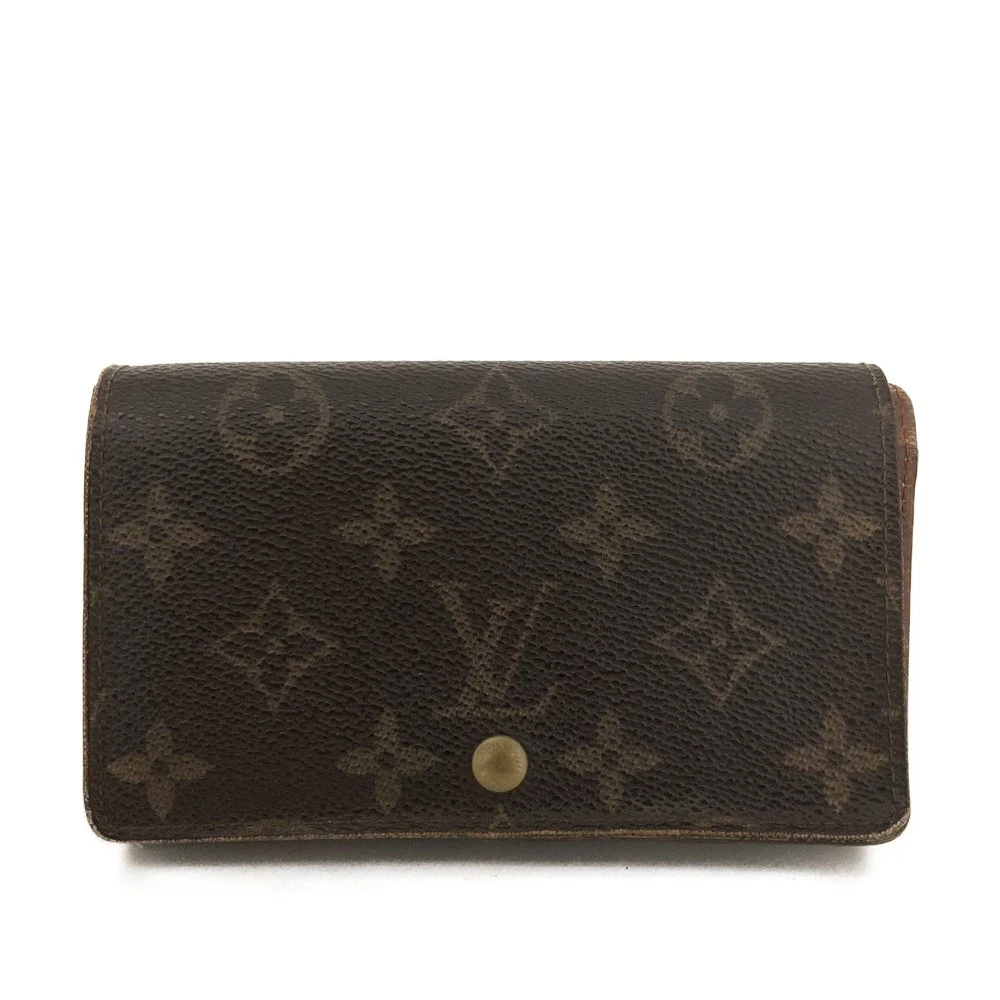 $560 1989 Louis Vuitton Monogram Porte-Monnaie Tresor Wallet  8907RA