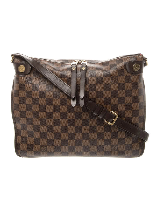 $1750 Louis Vuitton Damier Ebene Duomo Messenger Zip Top Crossbody 10021302