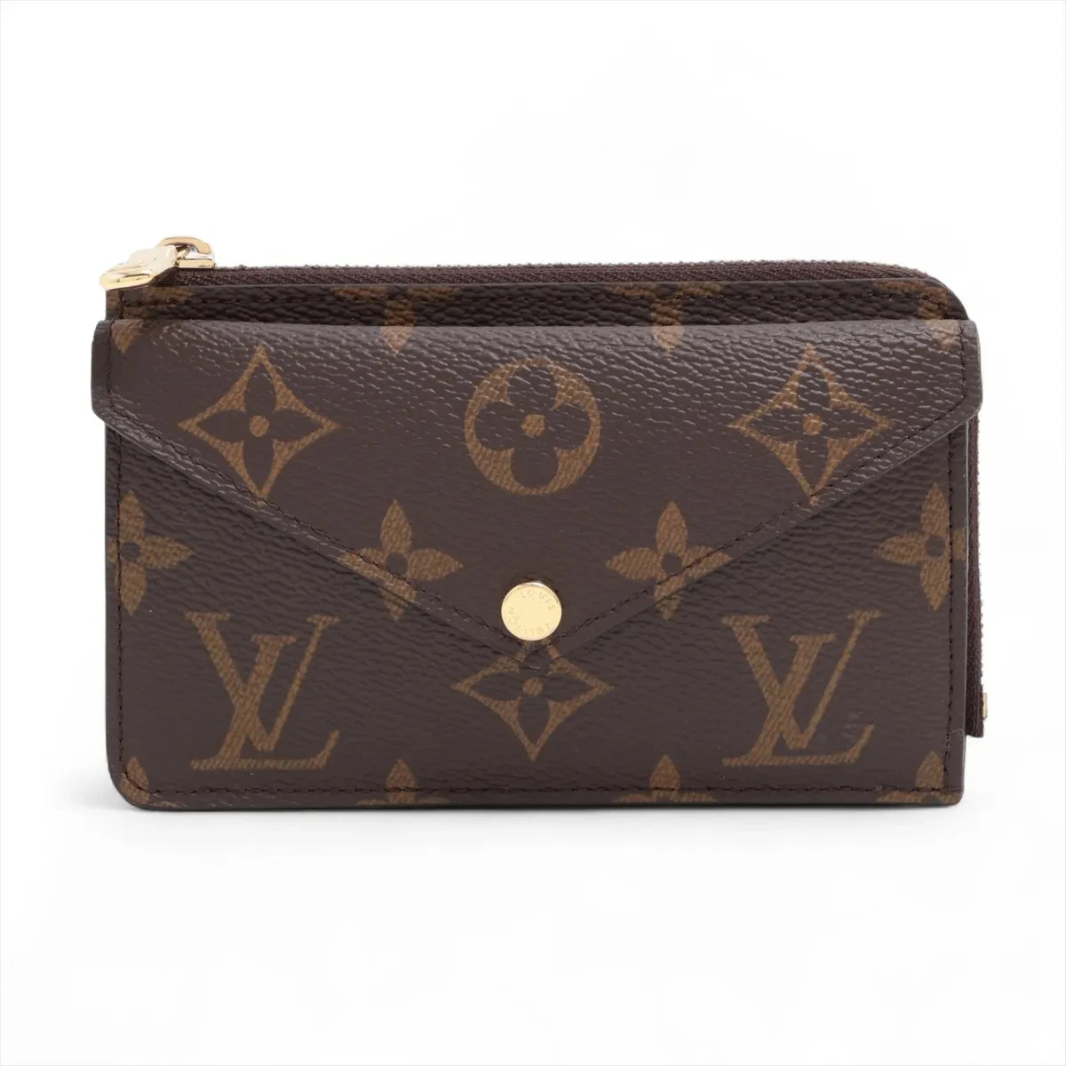 $695 Louis Vuitton Monogram Porto Cartolecto Verso Black × Brown 10021123