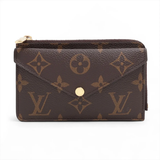 $695 Louis Vuitton Monogram Porto Cartolecto Verso Black × Brown 10021123