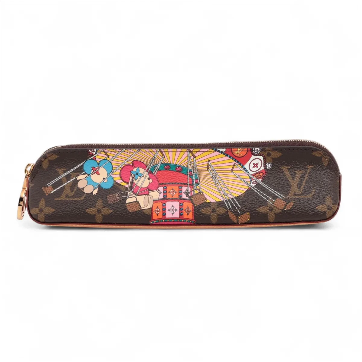$515 Louis Vuitton Monogram 2020 Christmas Animation Elizabeth Pencil Pouch Carousel Fairground