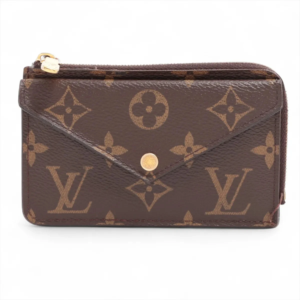 Louis Vuitton Monogram Porto Cartolecto Verso M69431 Black × Brown Coin Purse Th