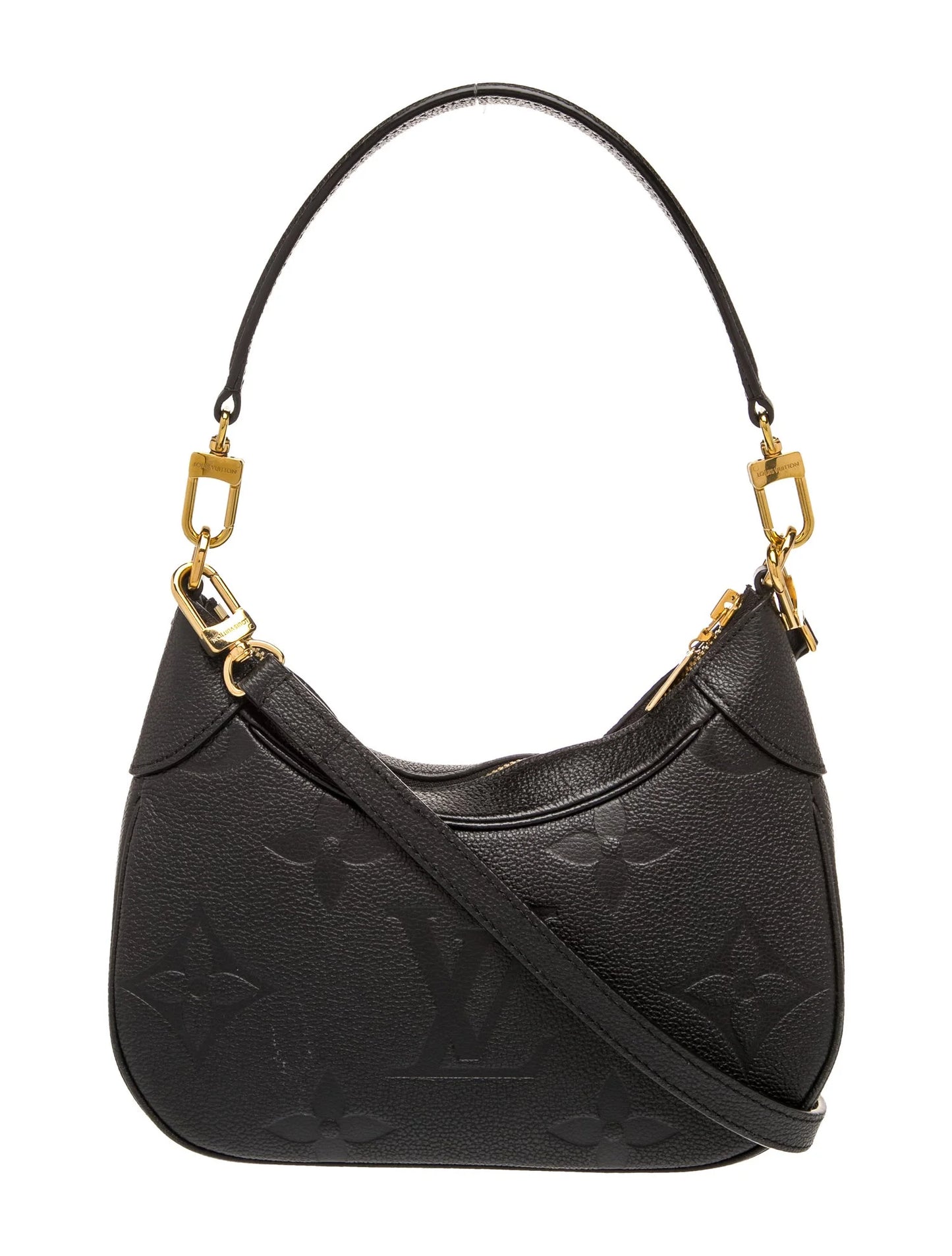 $2640  Louis Vuitton Empreinte Monogram Giant Bagatelle NM Black
