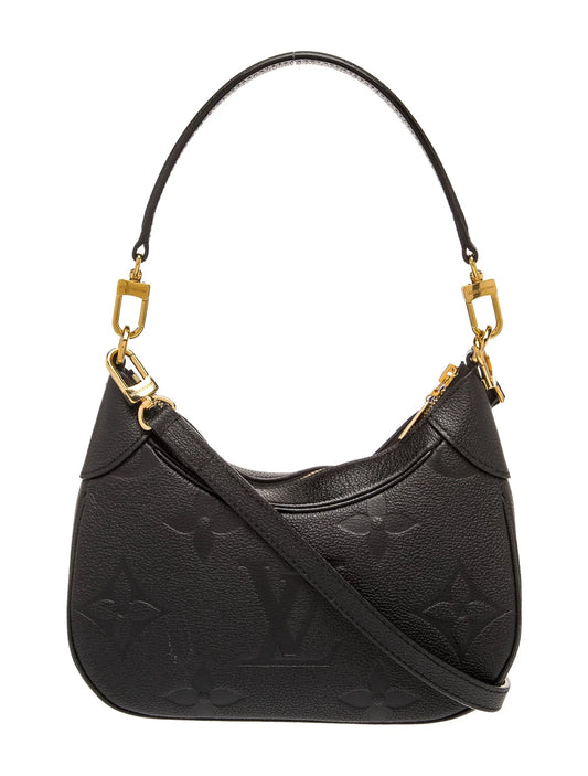 $2640  Louis Vuitton Empreinte Monogram Giant Bagatelle NM Black