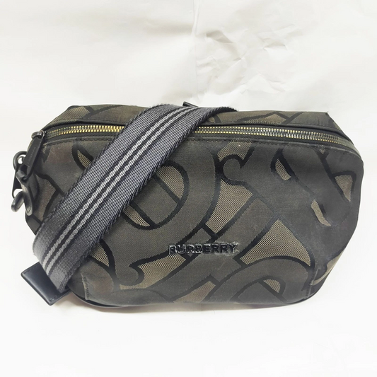Burberry Waist Pouch Brown Canvas