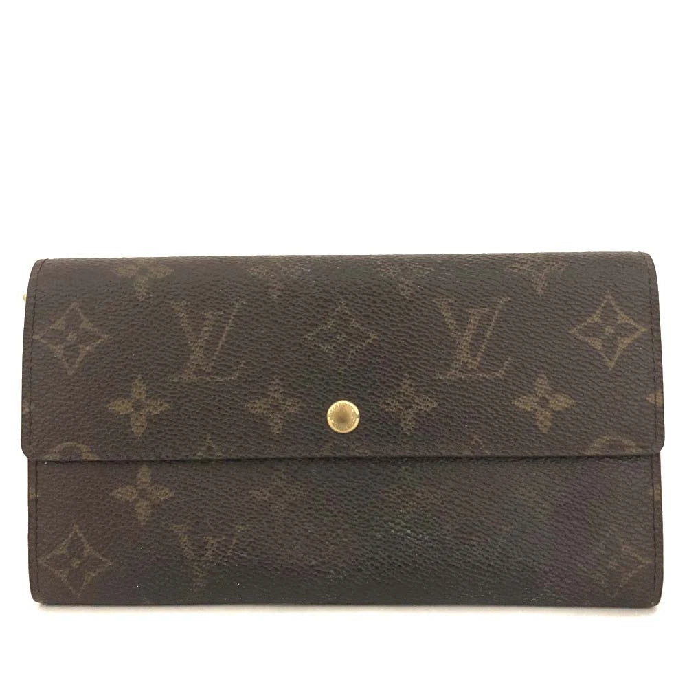 Louis Vuitton Monogram Portefeiulle Sarah Long Bifold Wallet Brown CA0918