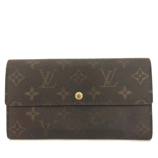 Louis Vuitton Monogram Portefeiulle Sarah Long Bifold Wallet Brown CA0918