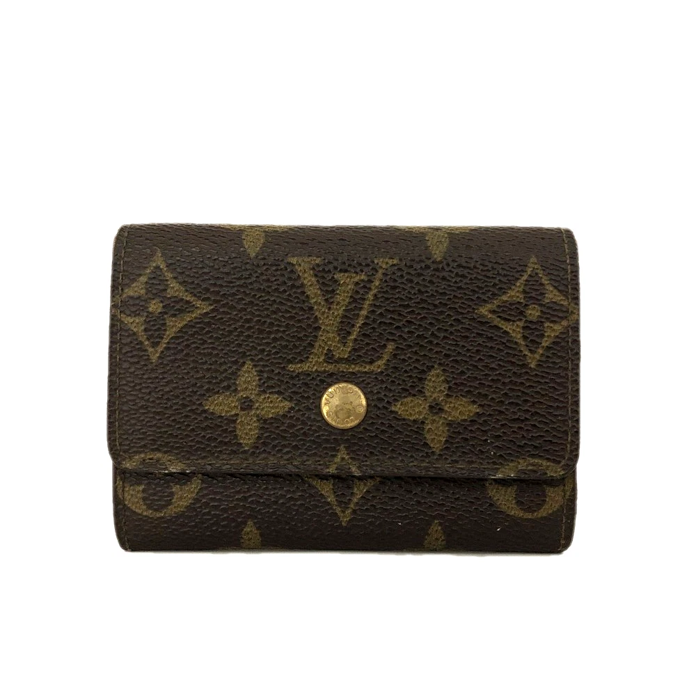 $395 1992 Louis Vuitton Monogram Porte-Monnaie Plat Coin Purse RA1912