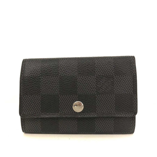 Louis Vuitton Damier Graphite Multicles 6 Ring Key Case Black CT0185