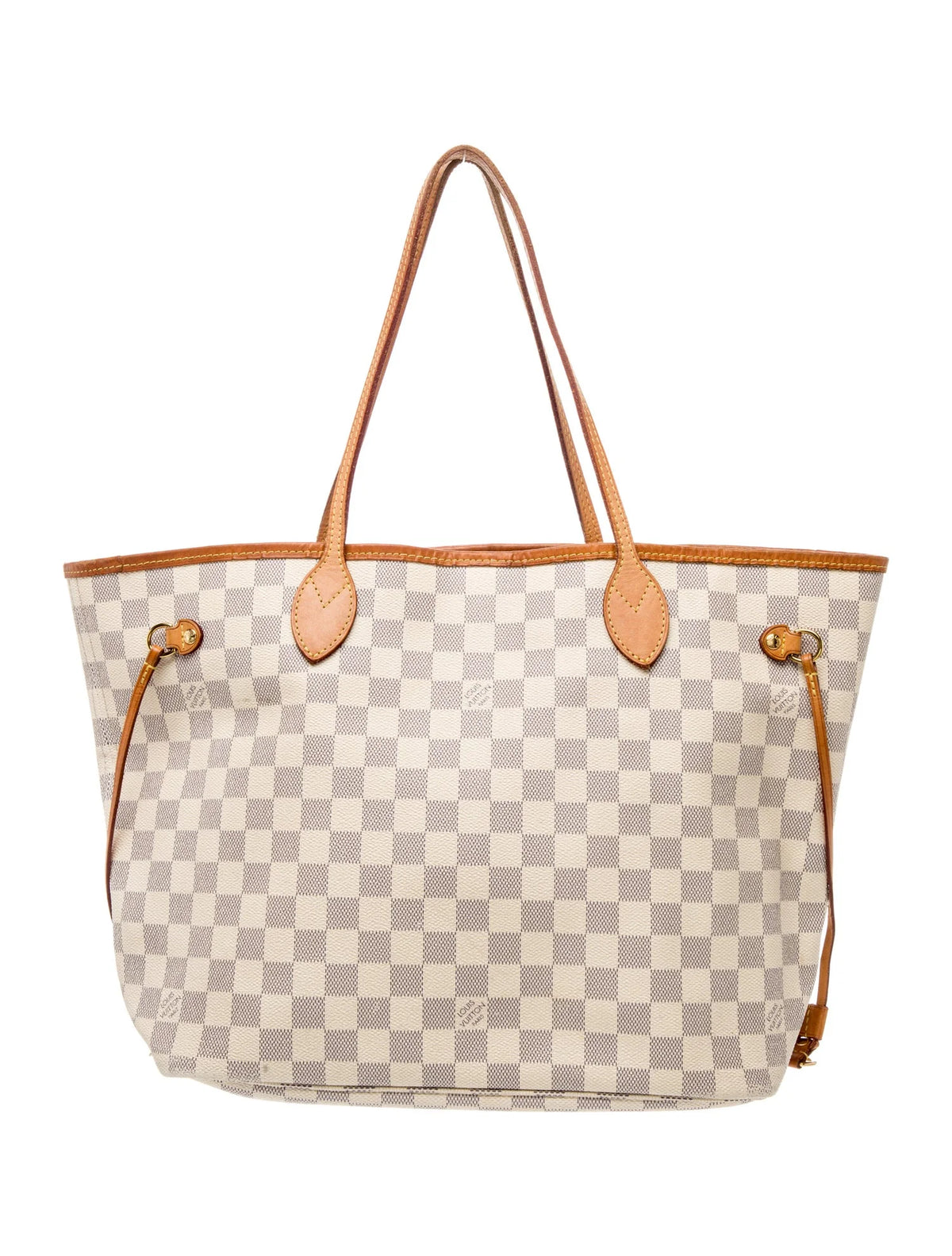 $2240 2019 Louis Vuitton Damier Azur Neverfull MM Rose Ballerine with Pouch 10021298