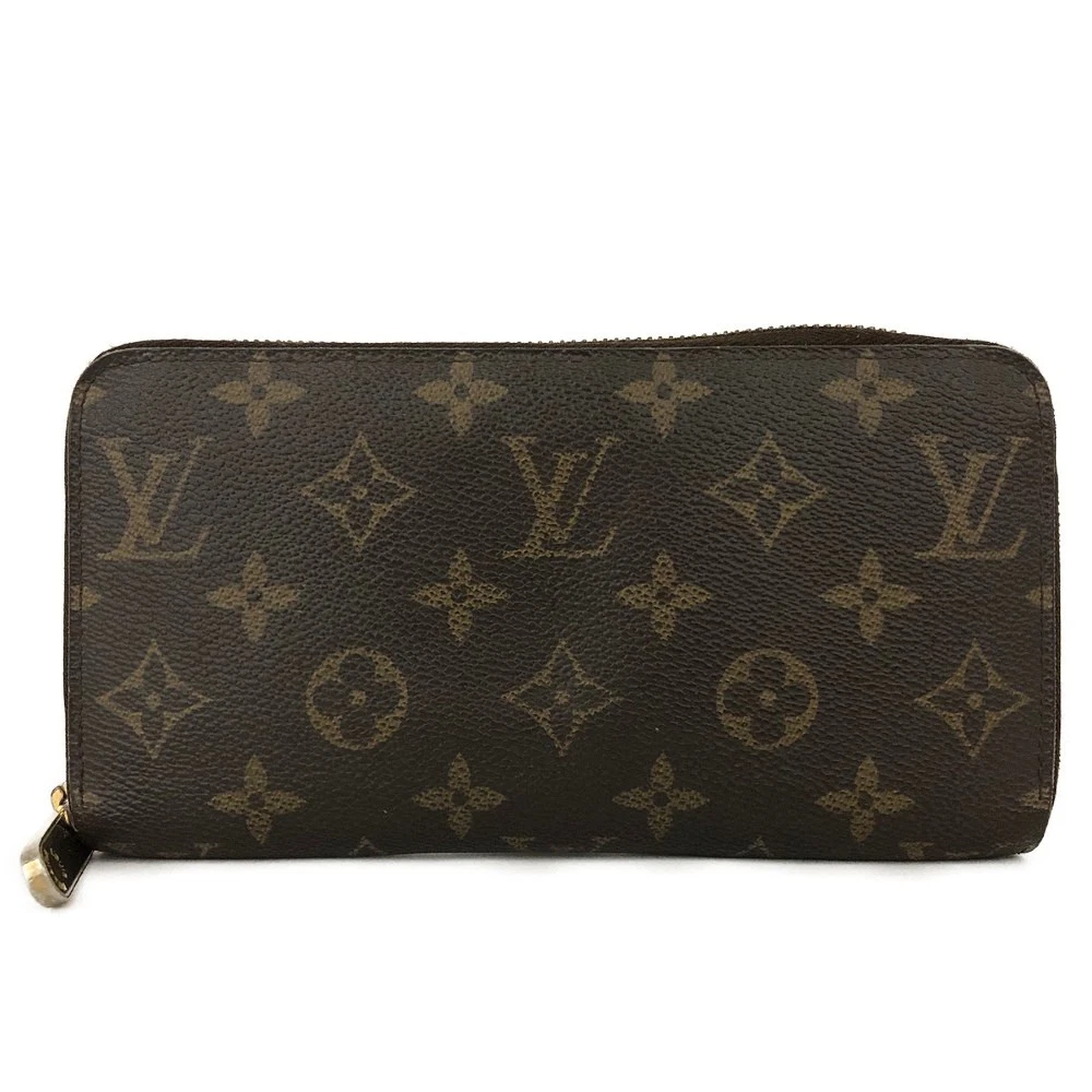 Louis Vuitton Monogram Zippy Zip Around Long Wallet Purse Brown CA2170