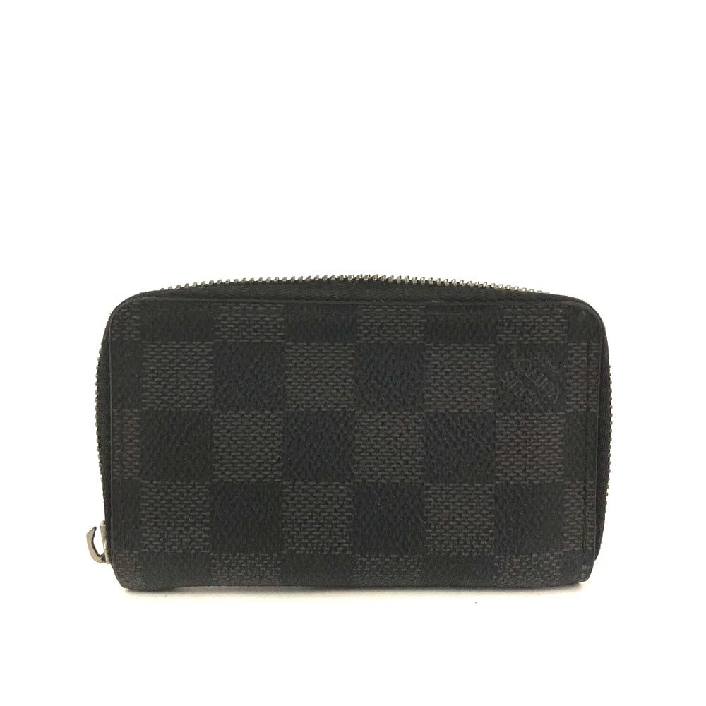 EGA Louis Vuitton Damier Graphite Zippy Zip Coin Purse Wallet Black/3CH0364