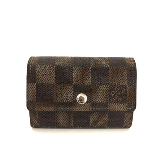 Louis Vuitton Damier Porte Monnaie Plat Coin Purse Wallet Brown MI4037