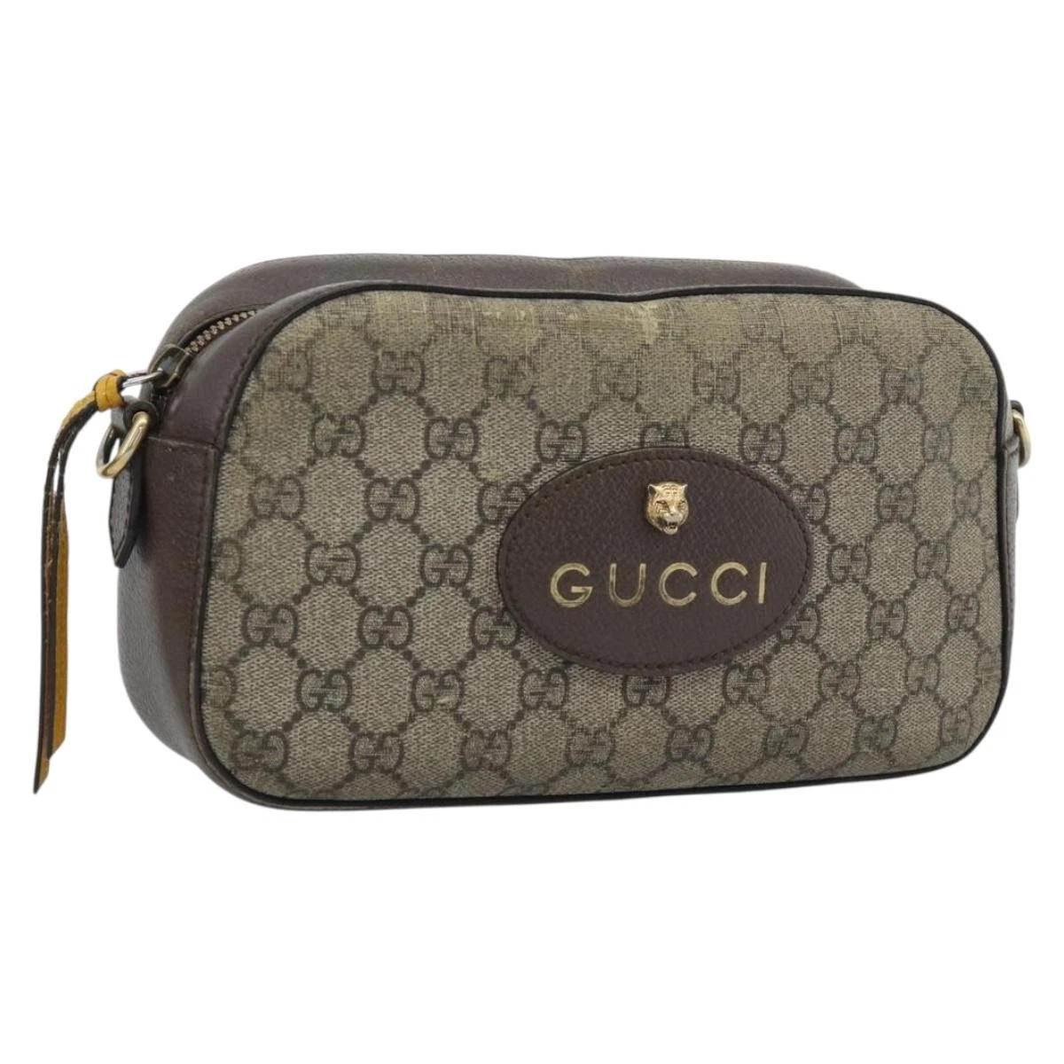 $1490 Gucci GG Supreme Monogram Web Neo Vintage Shoulder Bag Beige New Acero Crop