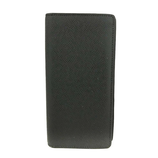 $810 2017 Louis Vuitton Taiga Brazza Wallet Black TA3197
