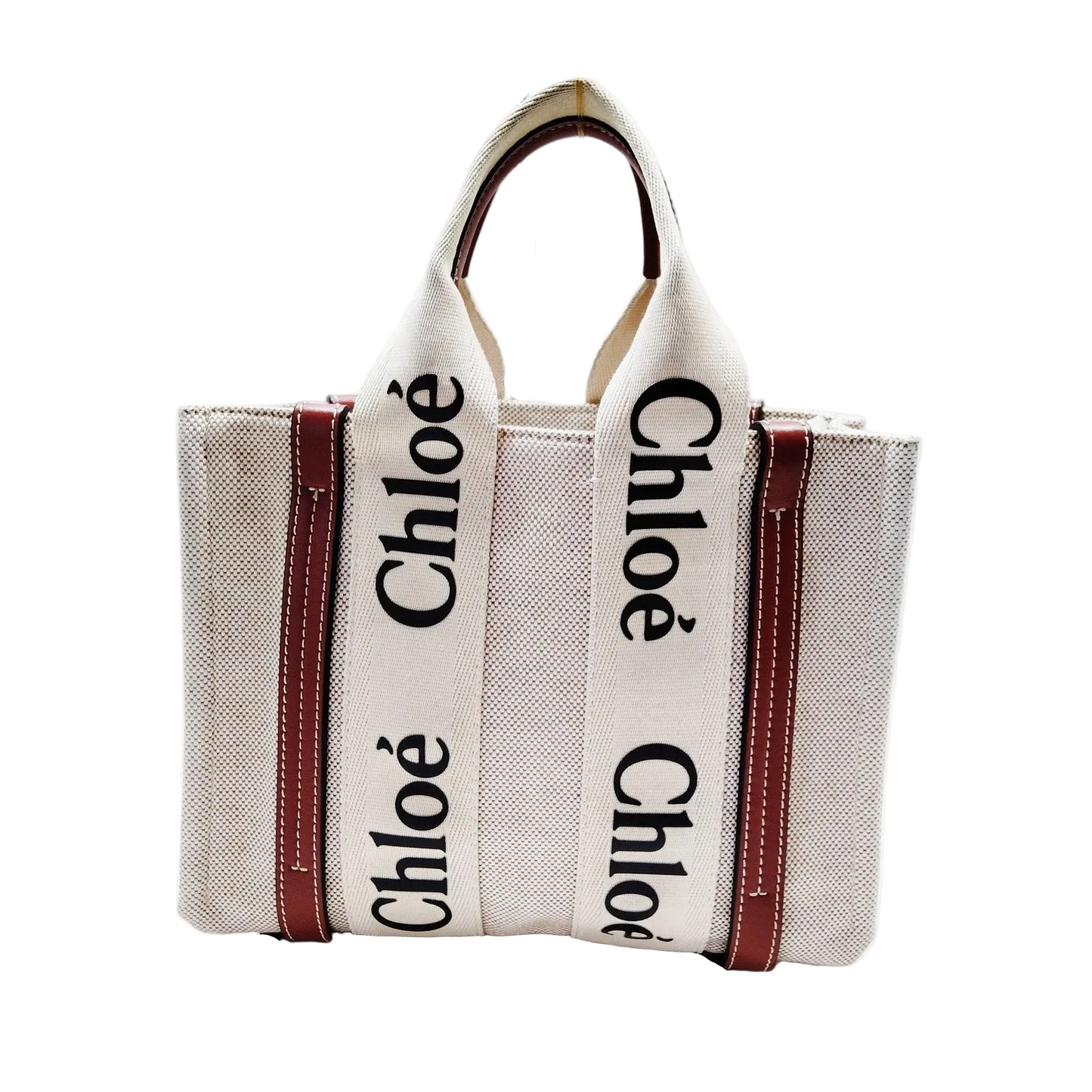Chloe Tote Bag Brown Canvas