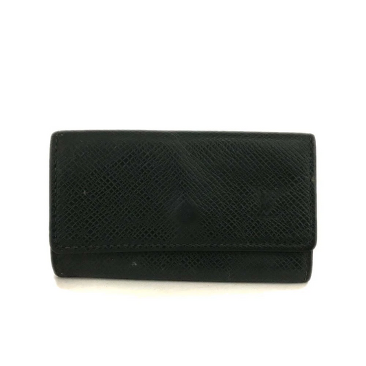 $355 1994 Louis Vuitton Dark Green Taiga Leather 4 Key Holder MI0954