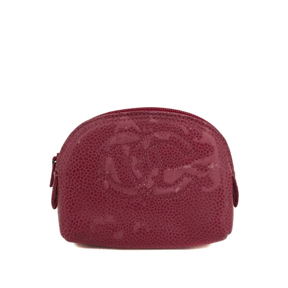 CHANEL CC Logo Grained Calfskin Coin Purse Wallet