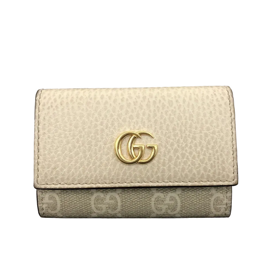 GUCCI GG Marmont GG Supreme PVC 6 Rings Key Case White