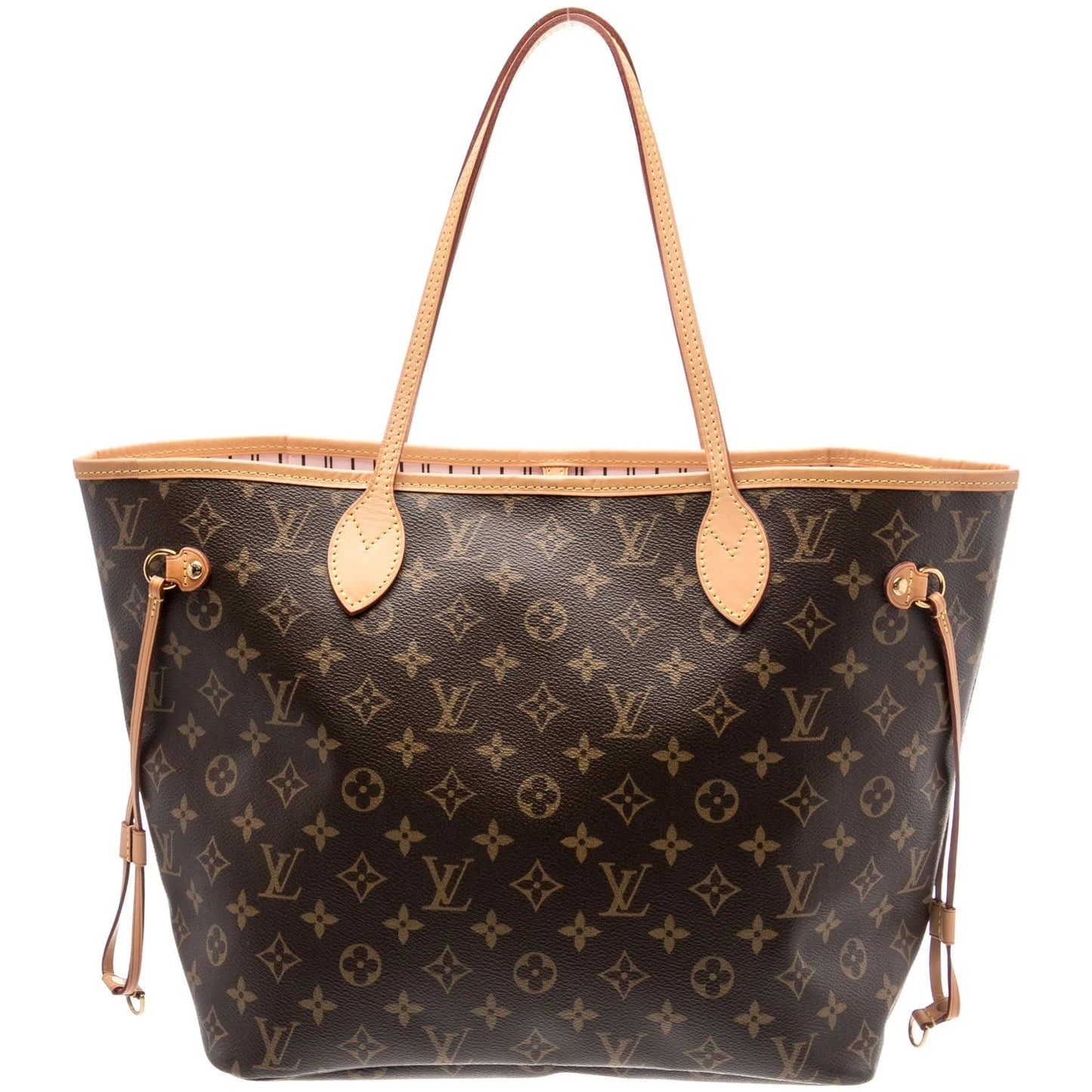 $2300 2015 Louis Vuitton Monogram Neverfull MM Rose Ballerine