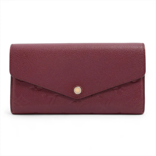 $1030 Louis Vuitton Empreinte Sarah Wallet NM Raisin Long Wallet