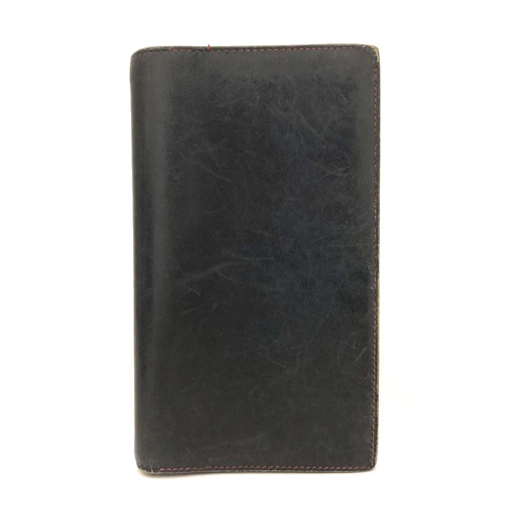 HERMES Agenda Box Calf Leather Notebook Cover Navy blue