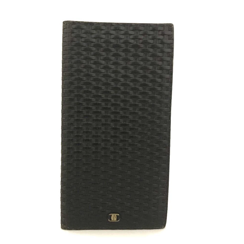 Salvatore Ferragamo Vara Leather Long Bifold Wallet Black