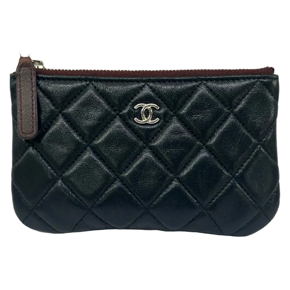 CHANEL Matelasse/Classic Mini Pouch Black Lambskin Pouch
