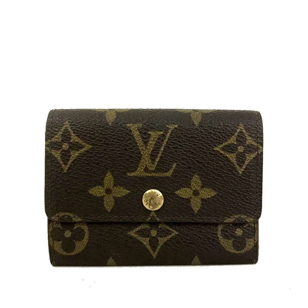 Louis Vuitton Monogram Porte Monnaie Plat Coin Purse Wallet MI1928