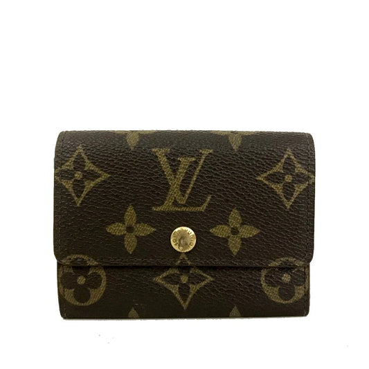Louis Vuitton Monogram Porte Monnaie Plat Coin Purse Wallet MI1928