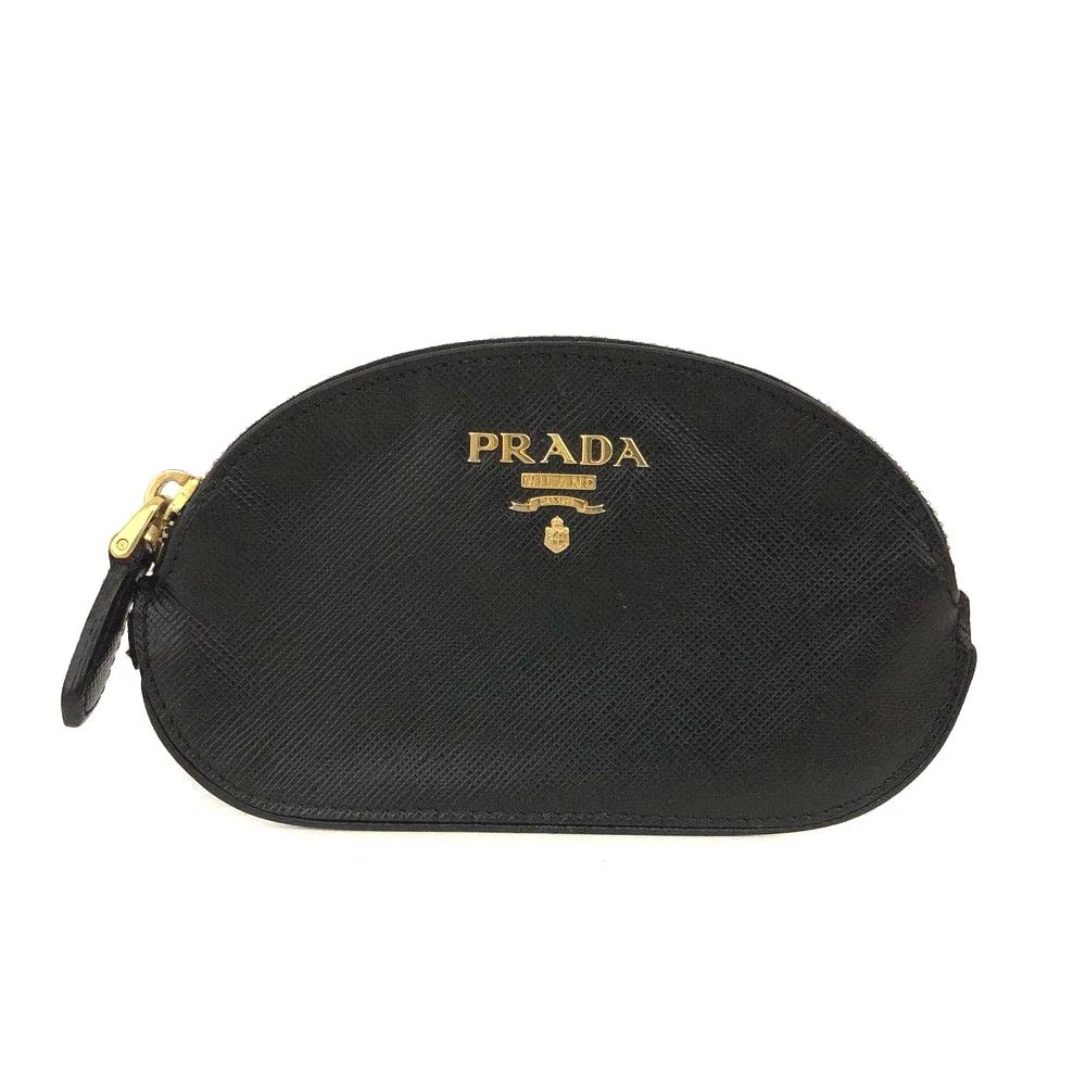 PRADA Saffiano Leather Coin Purse Wallet Black/3CH1162