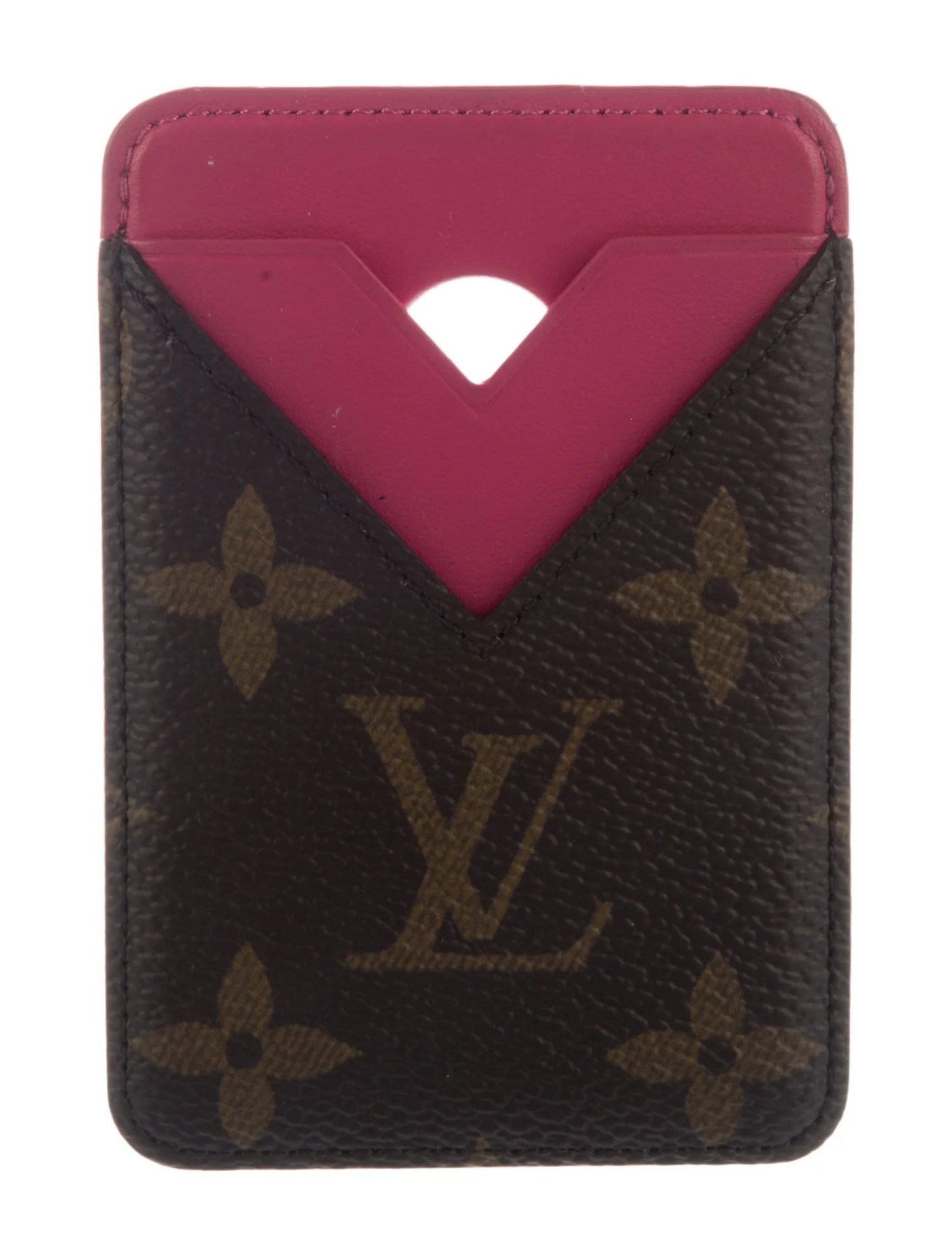 $455 Louis Vuitton Monogram Macassar Magnetic Card Holder Pondichery