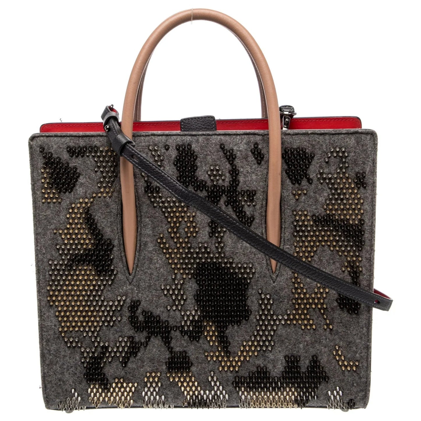 $3000 SPECIAL EDITION Christian Louboutin Felt Paloma Top Handle Bag