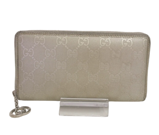 $660 Gucci GG Imprime Canvas Zip Around Wallet