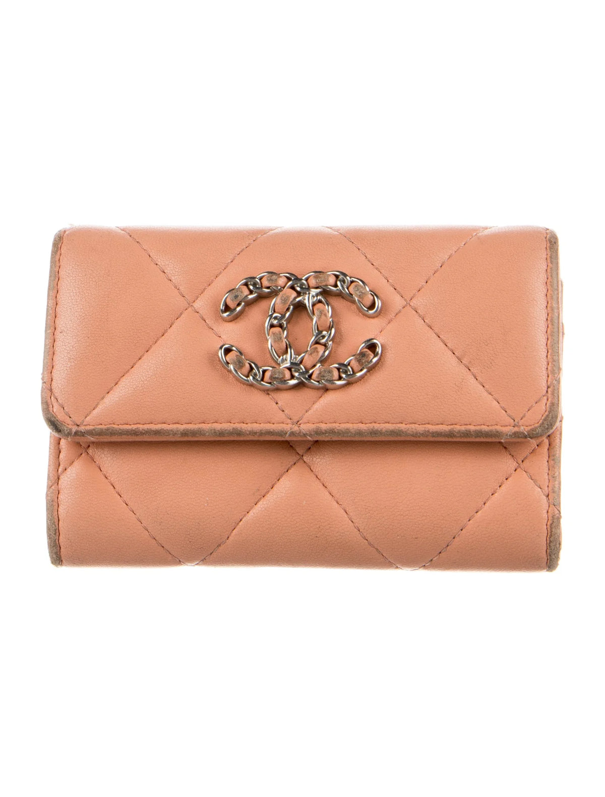 Chanel 19 Flap Card Holder Interlocking CC Logo Continental Wallet 10021114