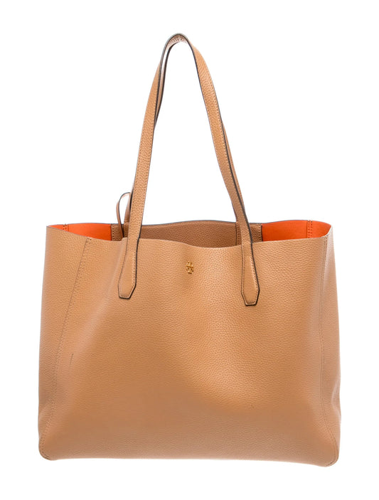 $348 Tory Burch Leather Blake Tote Tan