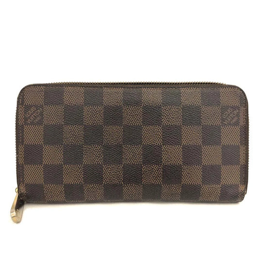 Louis Vuitton Damier Zippy Zip Around Long Wallet Purse Brown CA0150