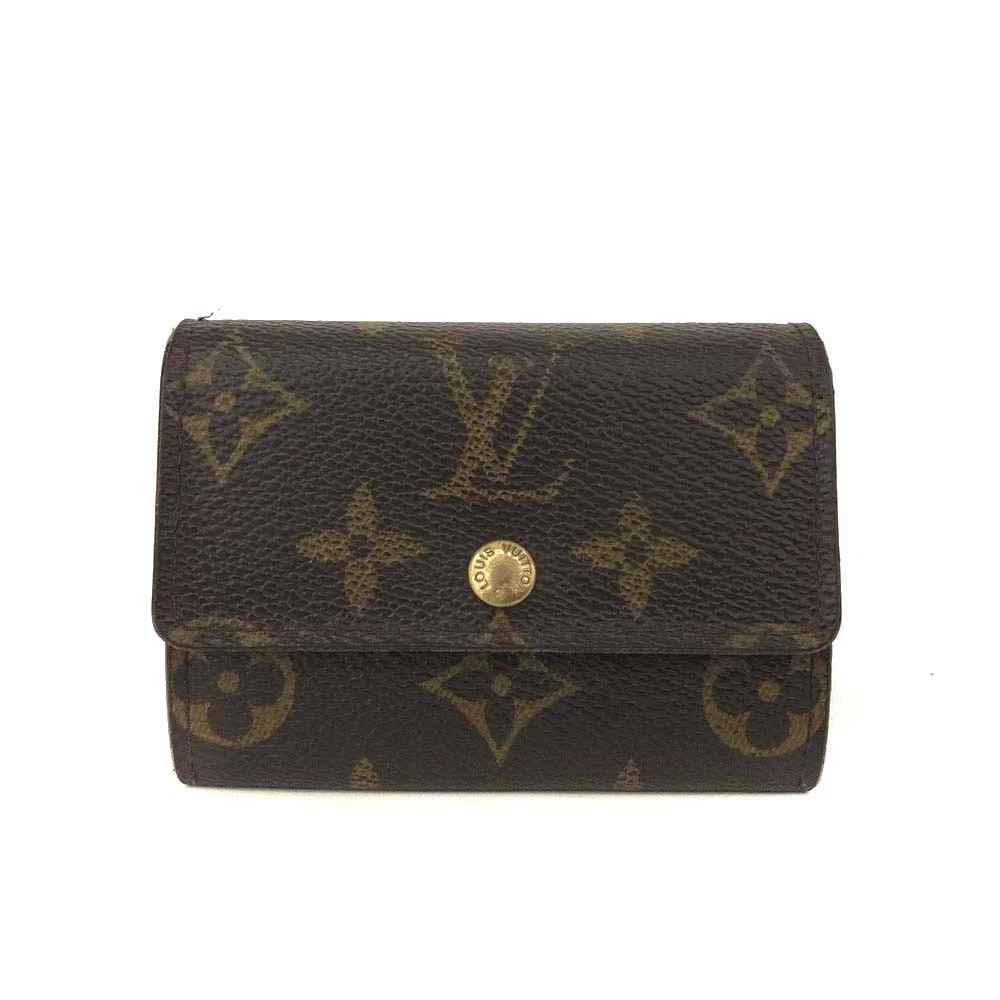 EGA Louis Vuitton Monogram Porte Monnaie Plat Coin Purse Wallet Brown/6CH0285